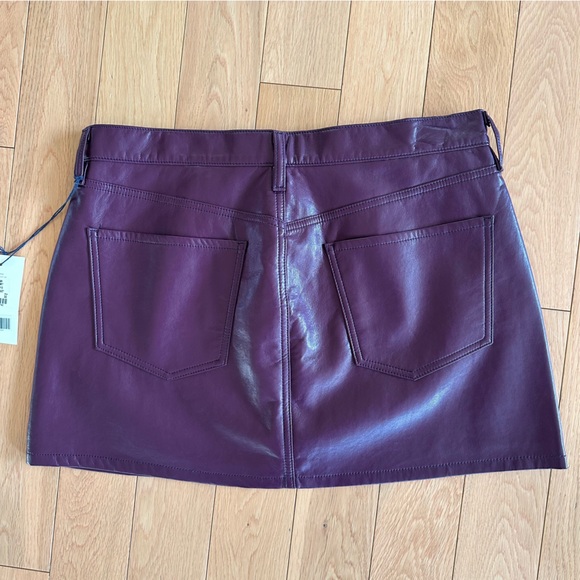 NWT Citizens Of Humanity Burgundy Recycled Leather Skirt Sz 30 - Picture 11 of 11